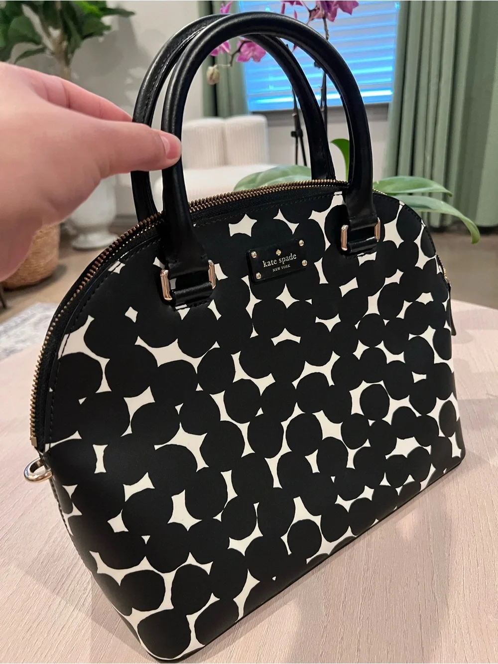 kate spade Black & White Graphic Dome Satchel